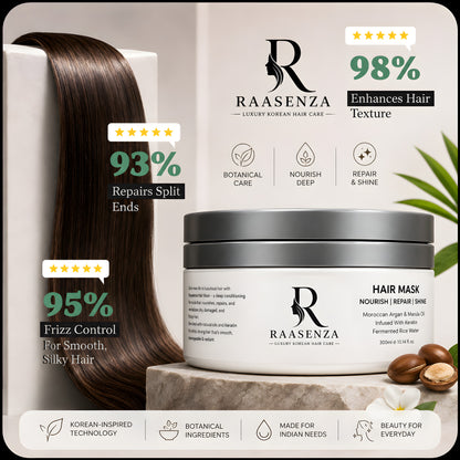 RAASENZA PROFESSIONAL Combo  of Hair Shampoo  Mask, & Serum 300ml + 100ml (set)