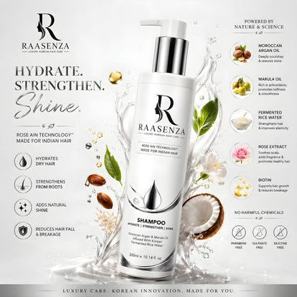 RAASENZA PROFESSIONAL Hair Shampoo | Hydrate & Shine 300ml