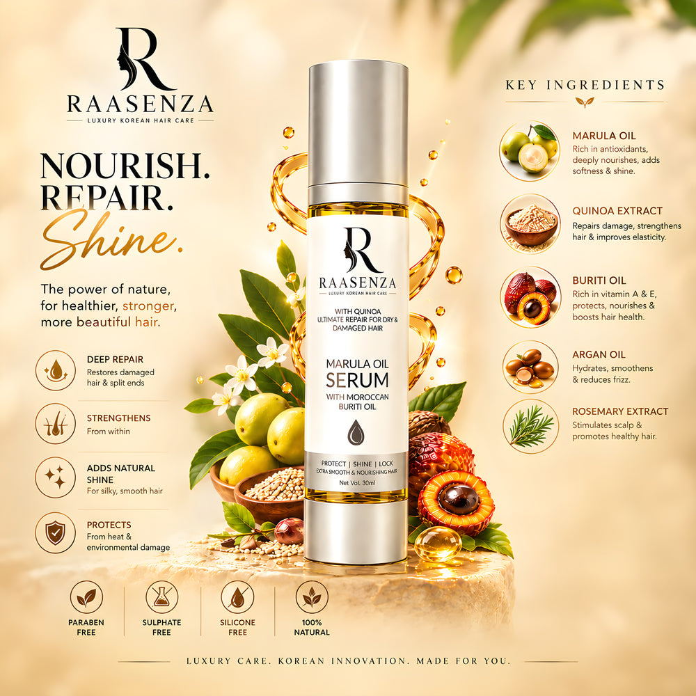 RAASENZA PROFESSIONNAL Hair Serum | Shine & Frizz Control 30ML