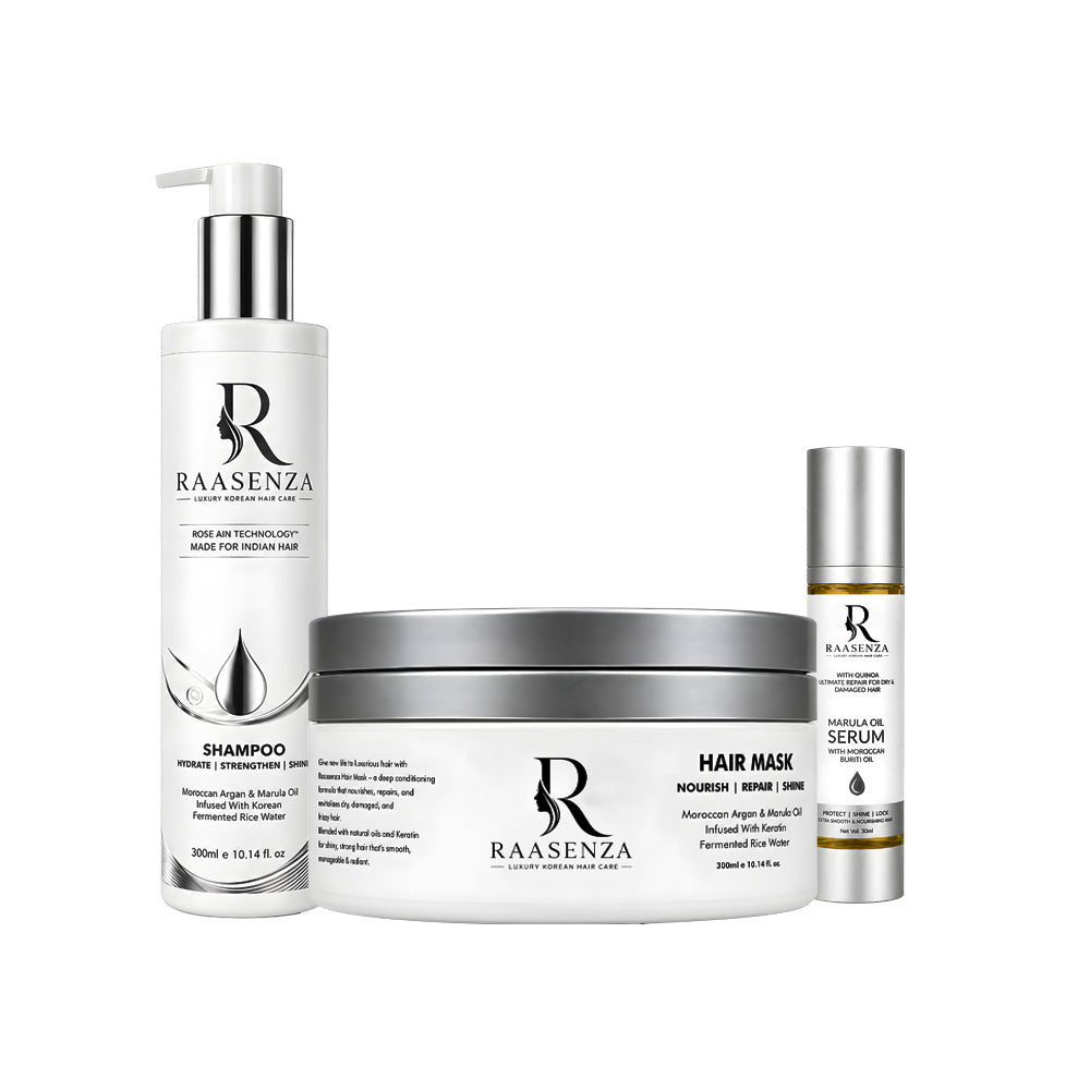 RAASENZA PROFESSIONAL Combo  of Hair Shampoo  Mask, & Serum 300ml + 100ml (set)