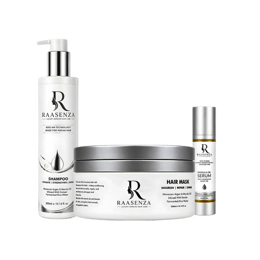 RAASENZA PROFESSIONAL Combo  of Hair Shampoo  Mask, & Serum 300ml + 100ml (set)
